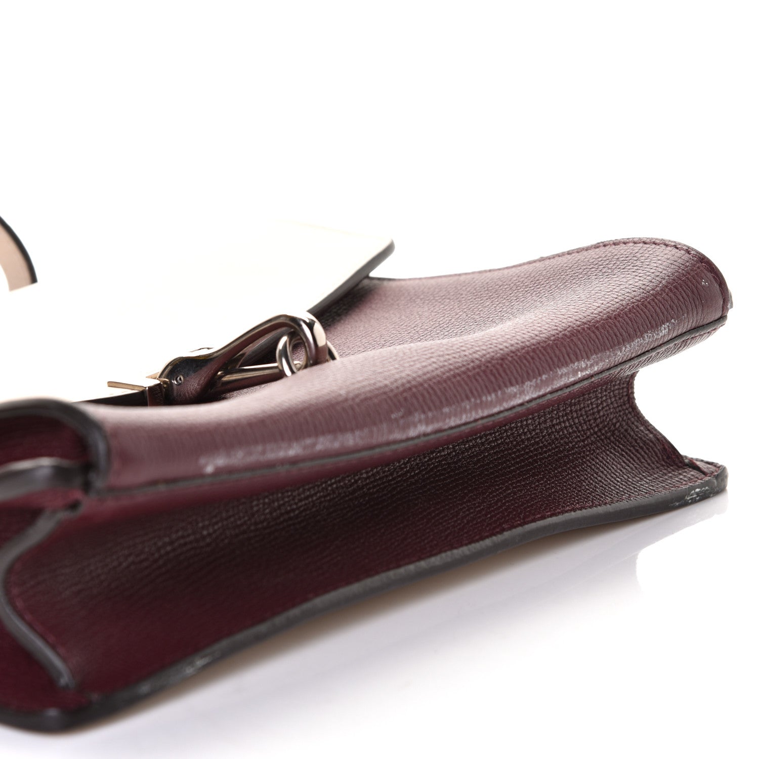 Burberry Derby Calfskin Bi-Color Small Macken Crossbody Bag Mahogany Red Limestone 4 of 6