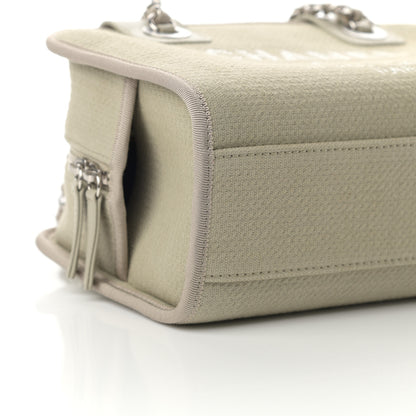 Chanel Canvas Deauville Bowling Bag Beige 9 of 11