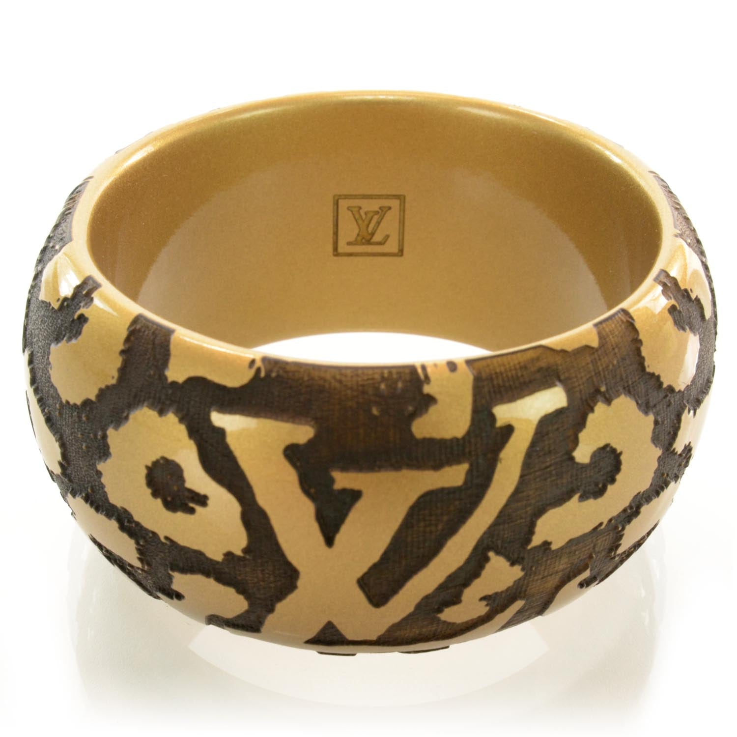 Louis Vuitton Leomonogram Wide Bracelet Gold 3 of 3