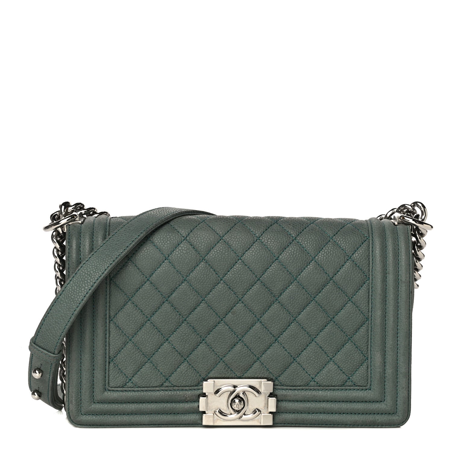 Chanel Iridescent Caviar Quilted Medium Boy Flap Green 1 of 21