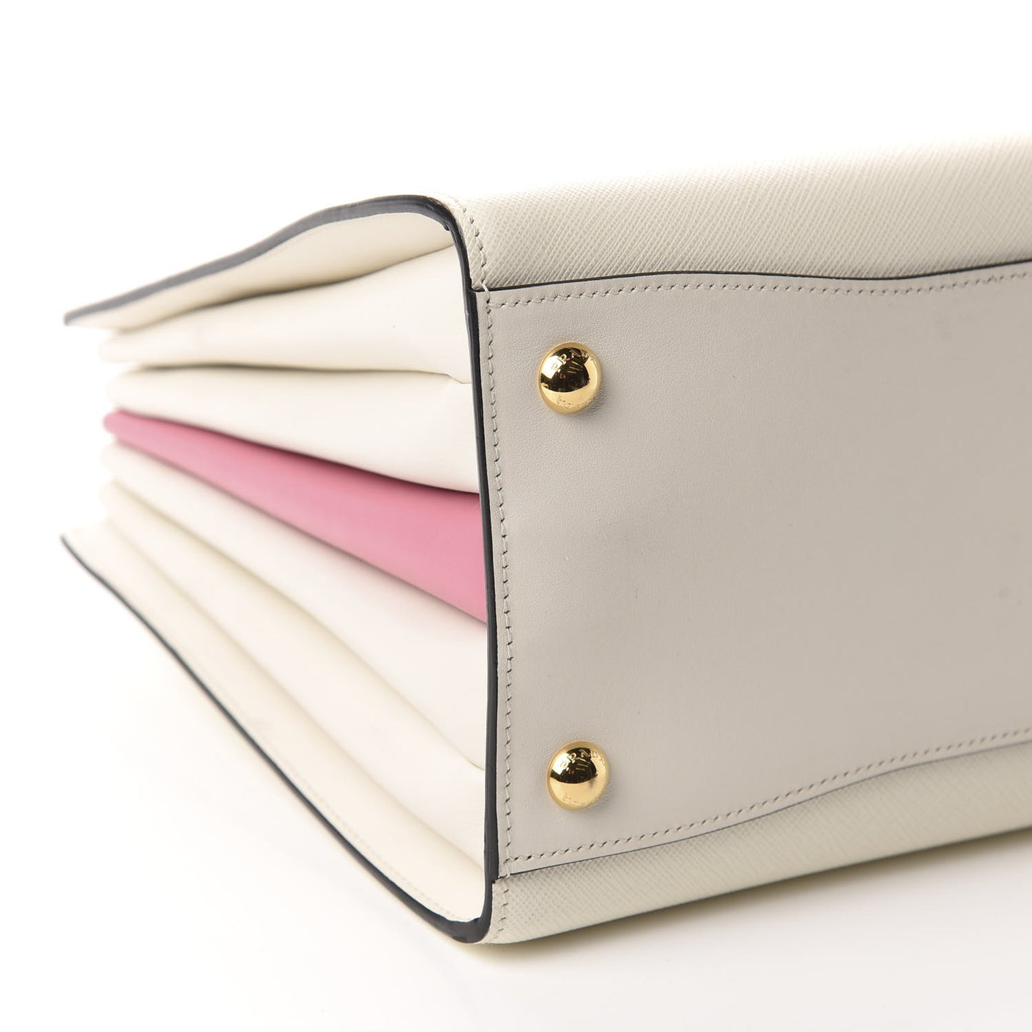 Saffiano City Calf Bibliotheque Bag White Begonia