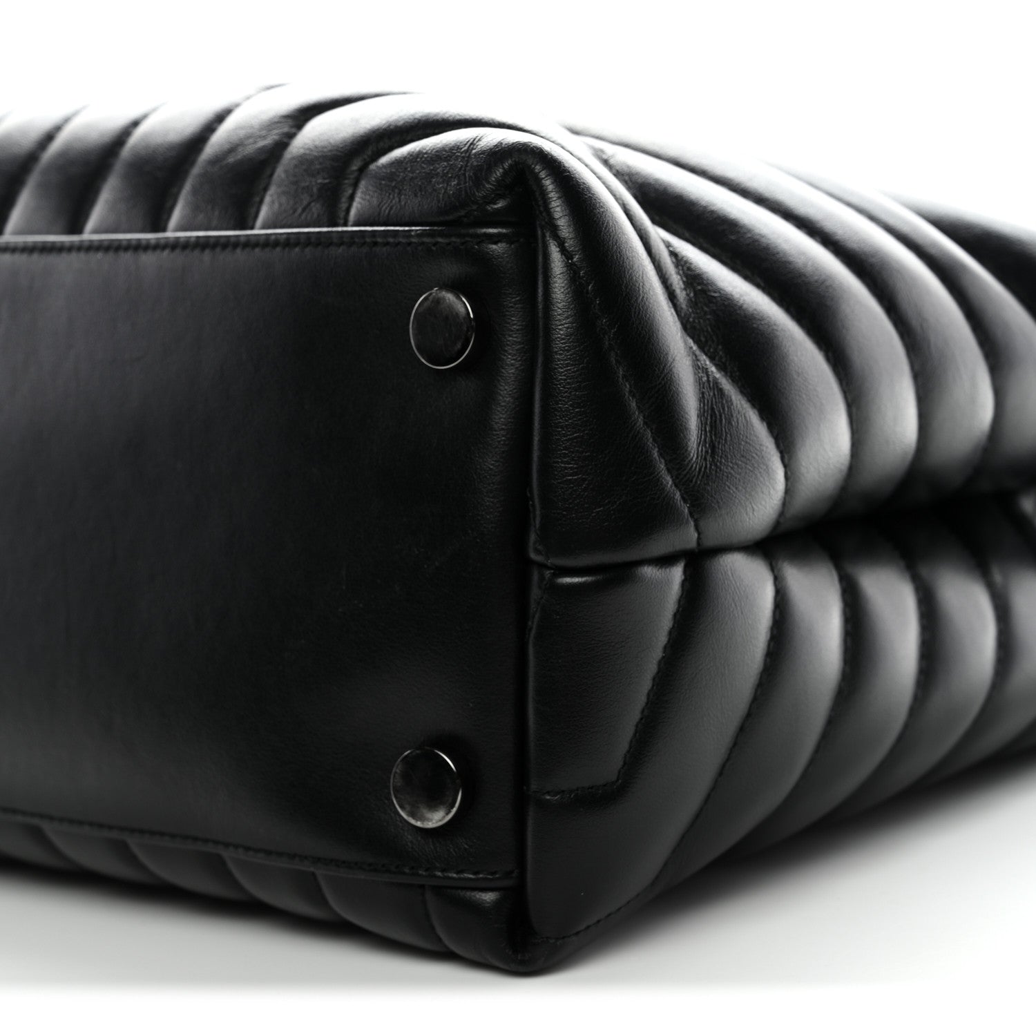Saint Laurent Calfskin Y Quilted Monogram Monochrome Large Loulou Chain Satchel Black 11 of 12