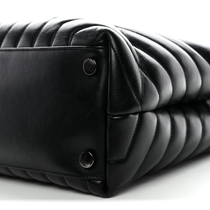 Saint Laurent Calfskin Y Quilted Monogram Monochrome Large Loulou Chain Satchel Black 11 of 12