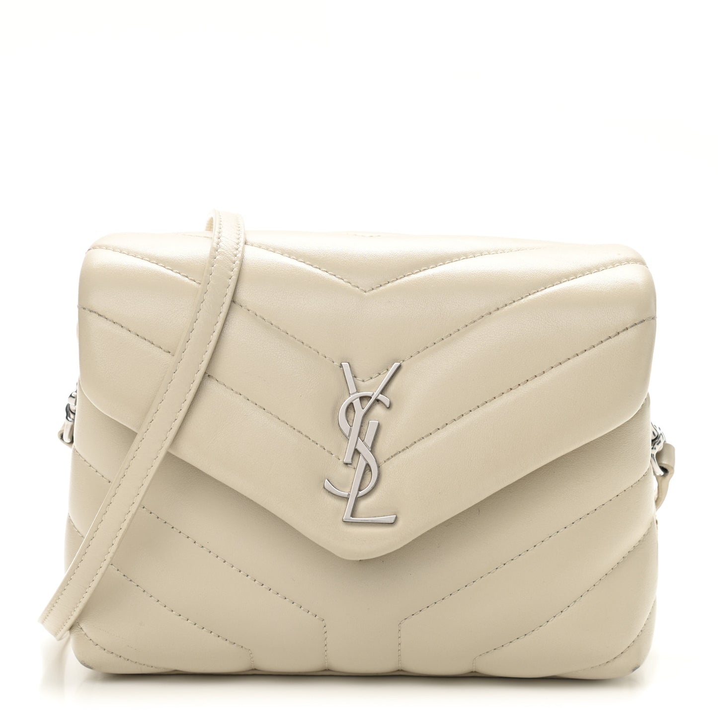Calfskin Y Quilted Monogram Toy Loulou Crossbody Bag Crema Soft