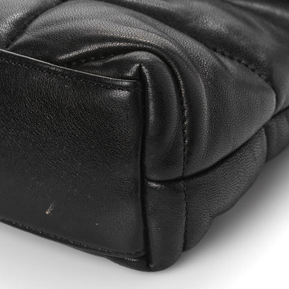 Saint Laurent Lambskin Quilted Toy Loulou Puffer Monogram Chain Satchel Black 9 of 10