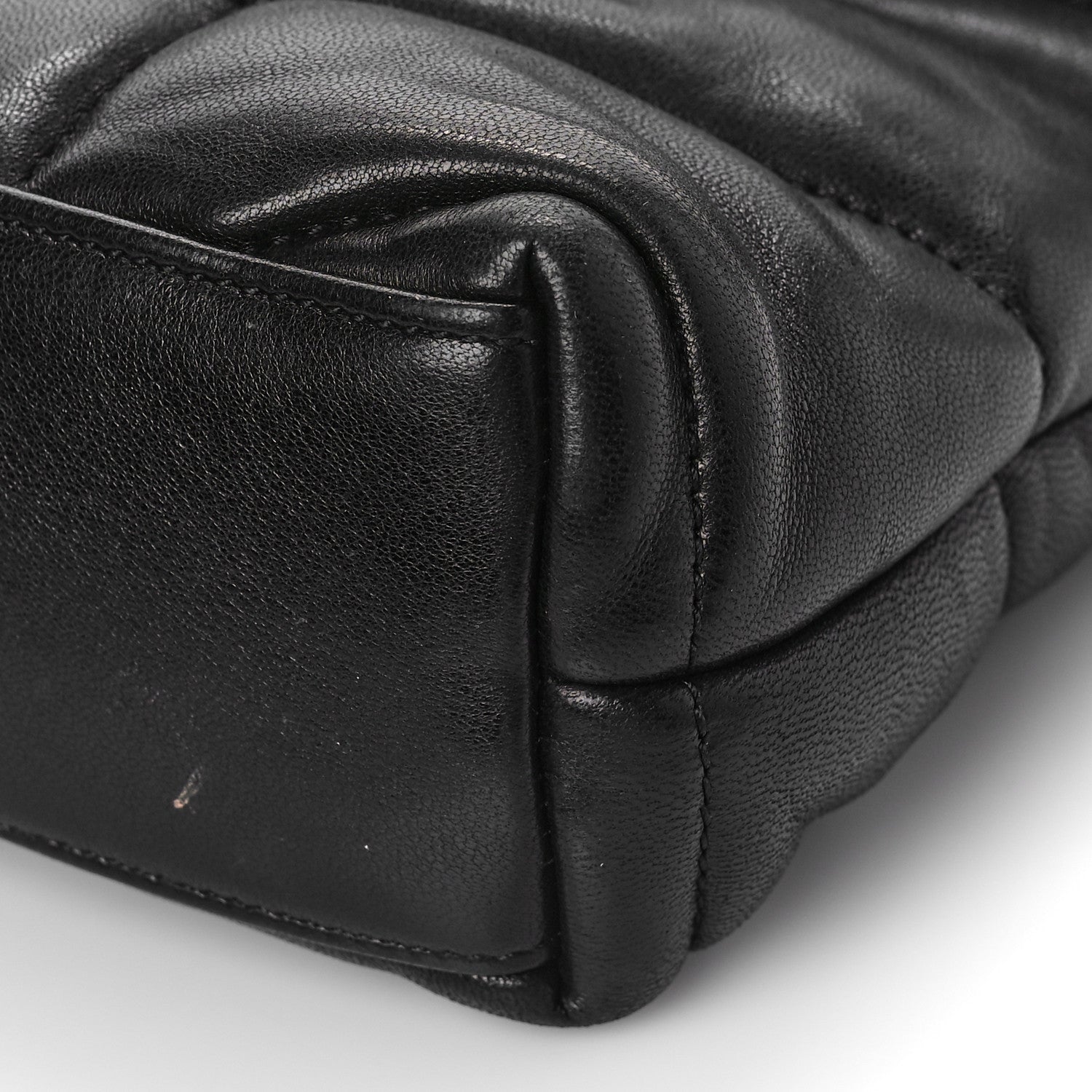 Saint Laurent Lambskin Quilted Toy Loulou Puffer Monogram Chain Satchel Black 9 of 10