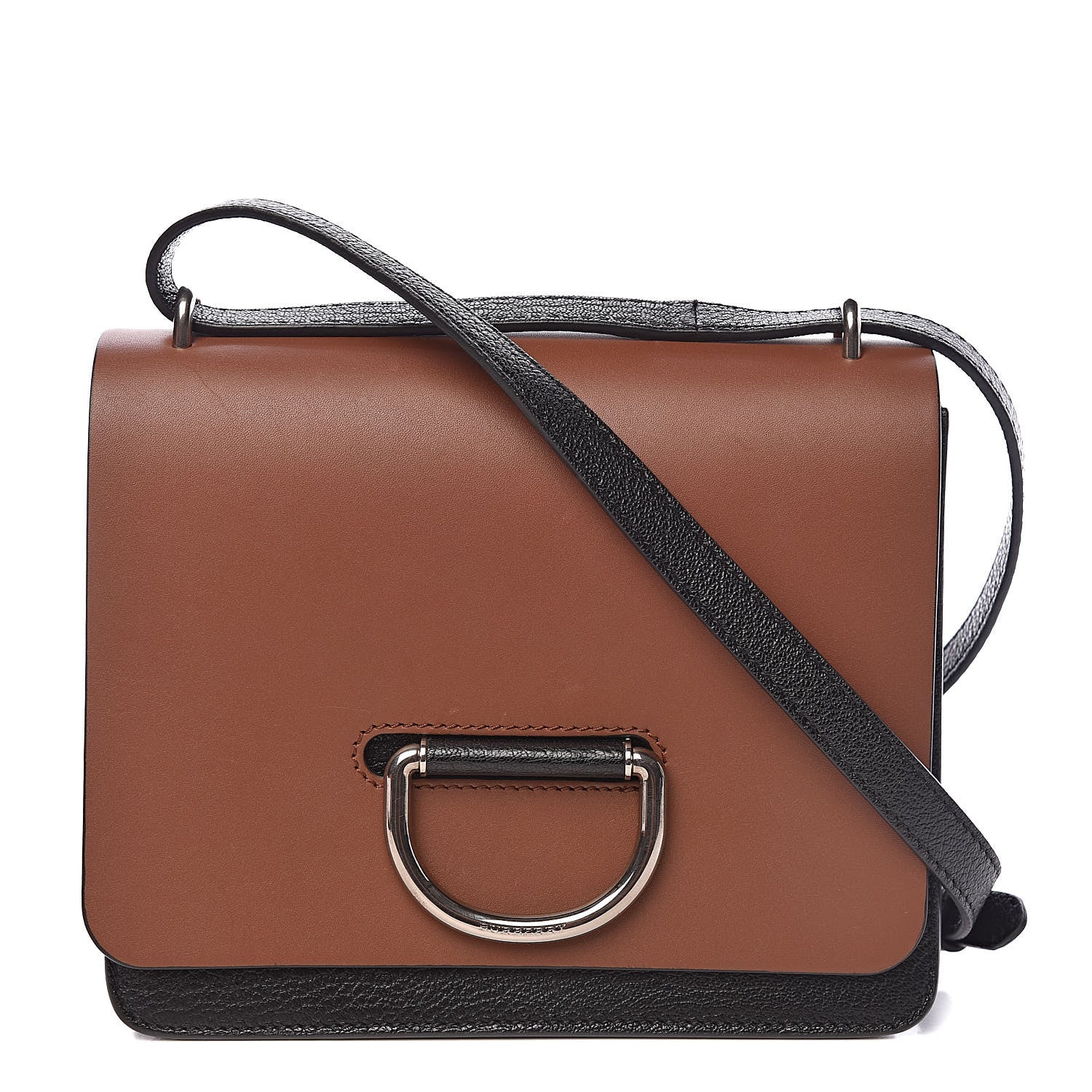 Burberry Calfskin Small D-Ring Bag Tan Black 1 of 10