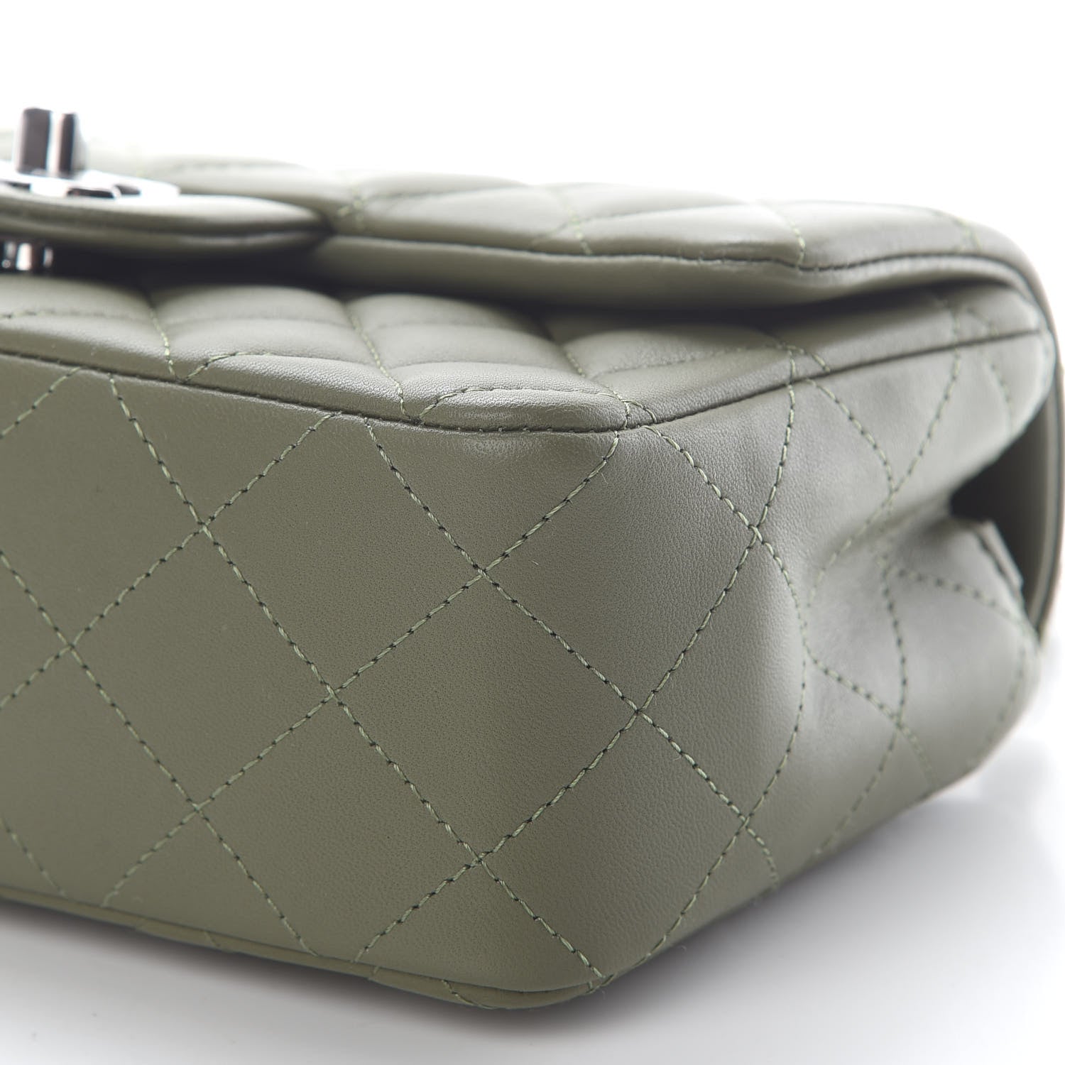 Chanel Lambskin Quilted Mini Rectangular Flap Green 8 of 8