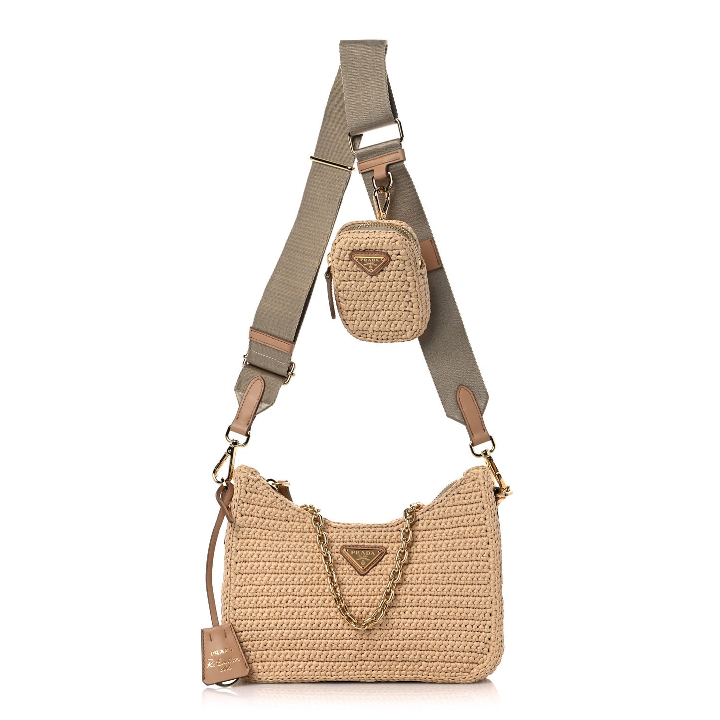 Yarn Raffia Effect Crochet Re-Edition 2005 Shoulder Bag Naturale