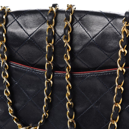 Chanel Lambskin Quilted Small Single Flap Navy Blue 12 of 14