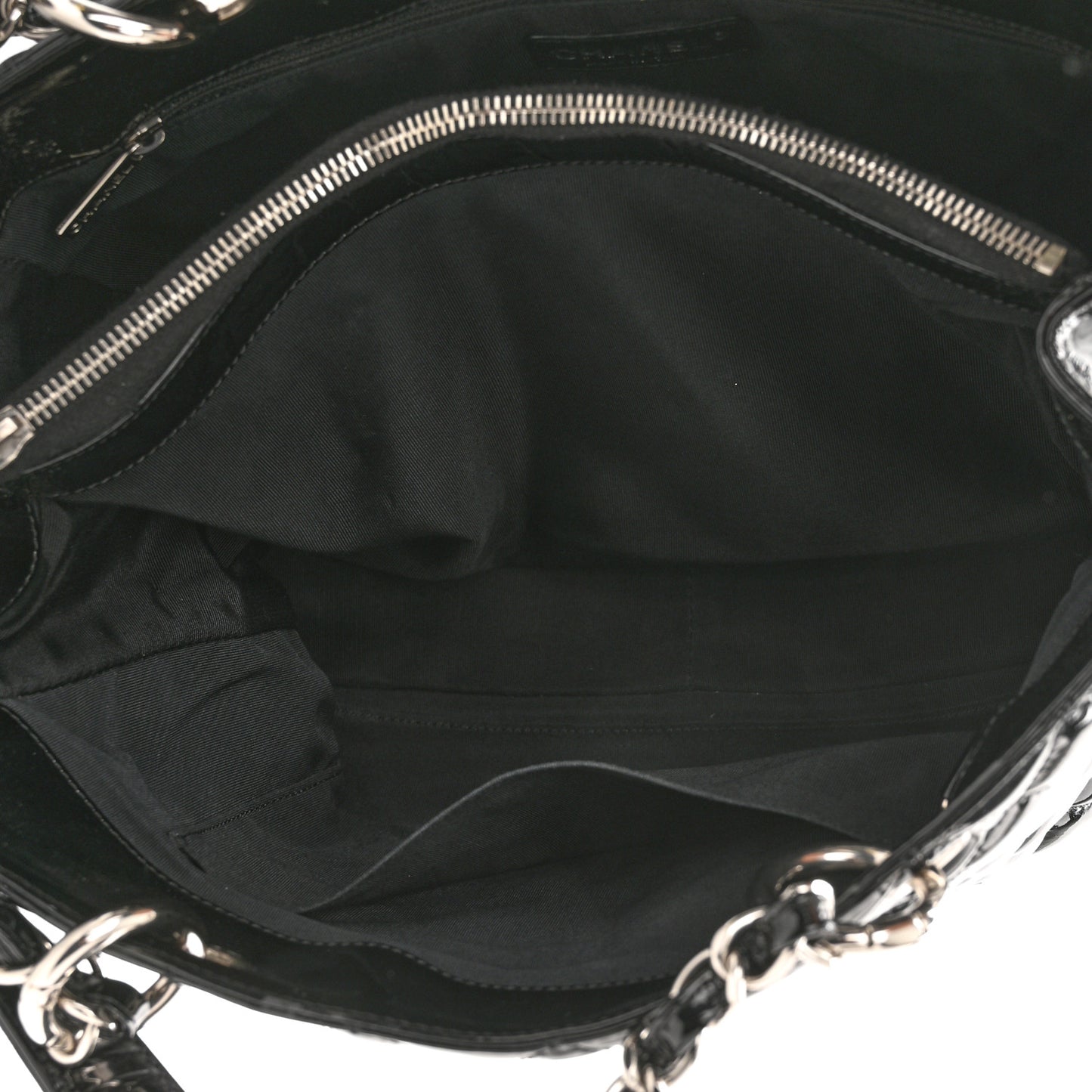Patent Quilted Grand Shopping Tote GST Black