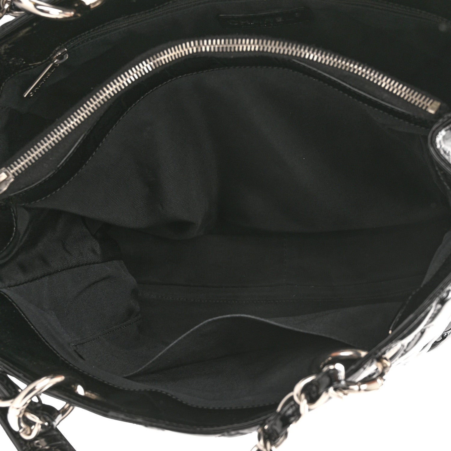 Chanel Patent Quilted Grand Shopping Tote GST Black 7 of 11