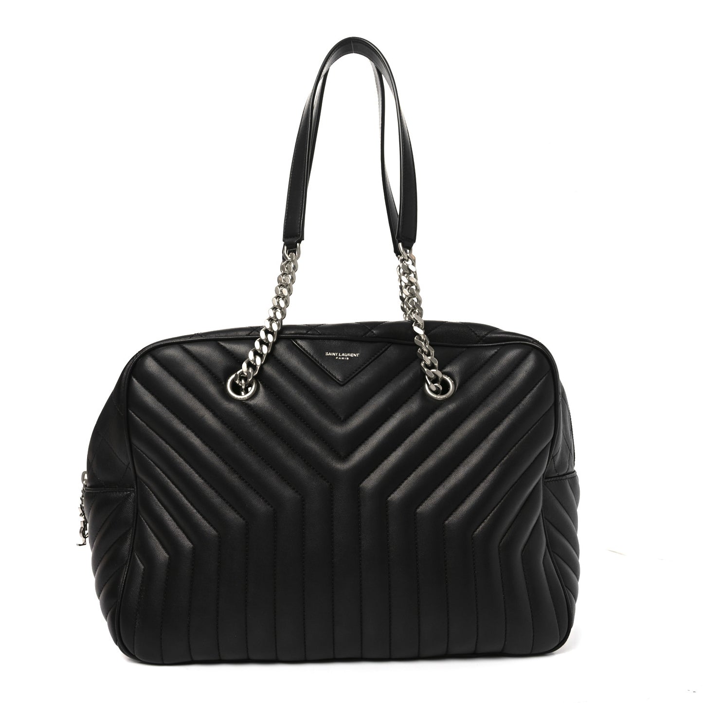 Lambskin Mixed Matelasse Joan Bowling Bag Black