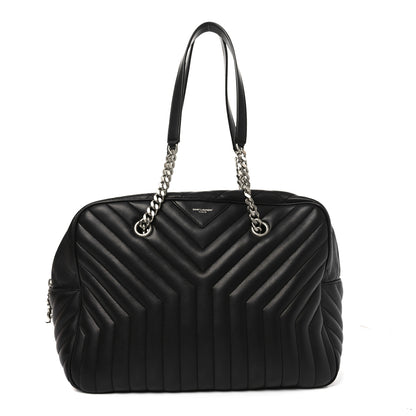 Saint Laurent Lambskin Mixed Matelasse Joan Bowling Bag Black 1 of 10