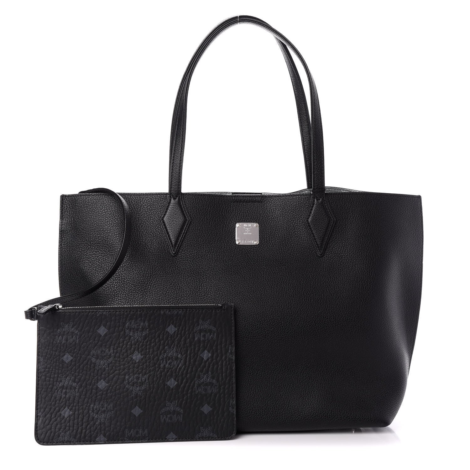 MCM Grained Calfskin Medium Yris Shopper Tote Black 1 of 9