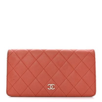 Chanel Lambskin Quilted Yen Wallet Orange 1 of 18