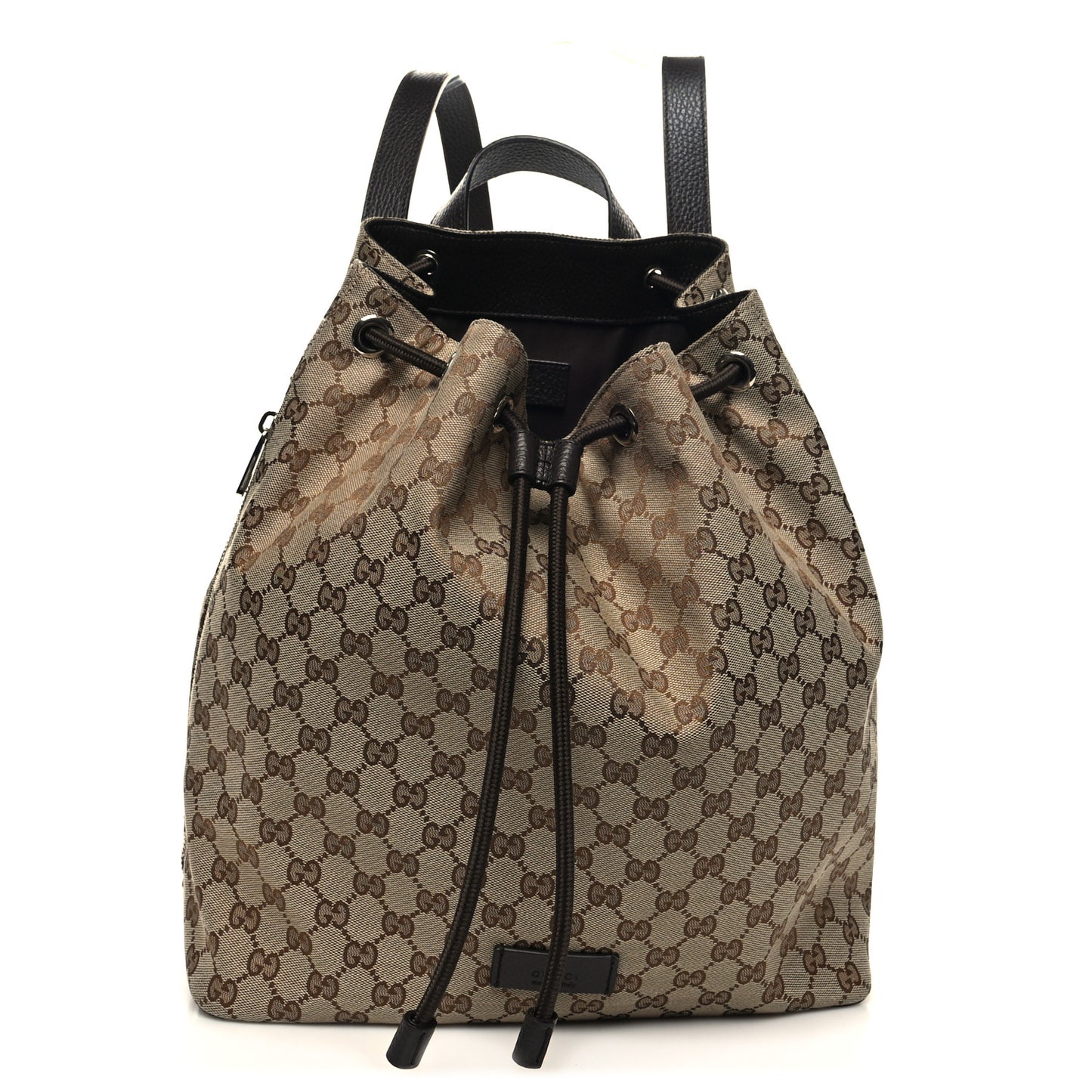 Monogram Dollar Calfskin O Drawstring Backpack Beige Ebony Testa di Moro Dark Chocolate