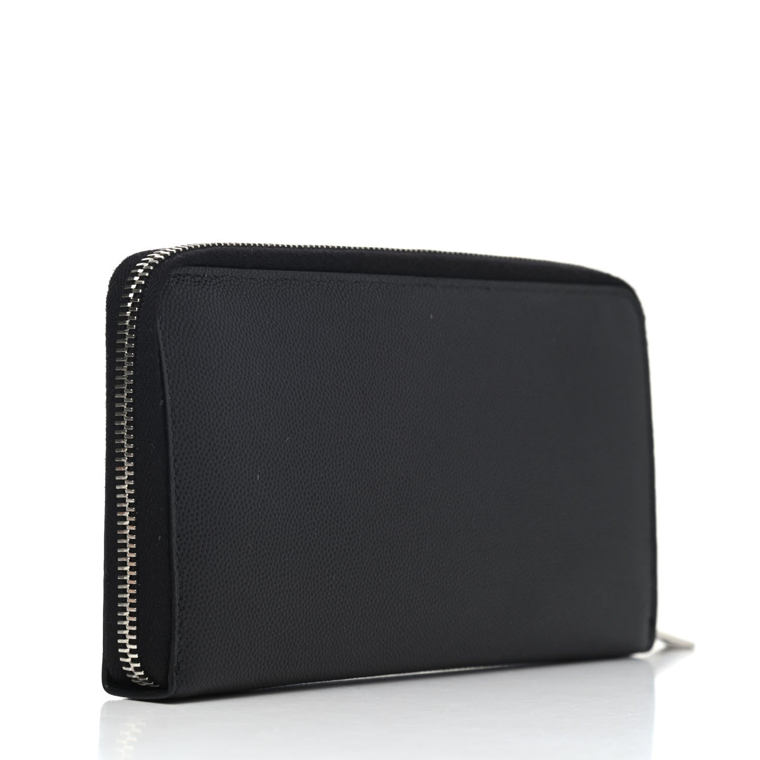 Saint Laurent Grained Calfskin Classic Zip Around Continental Wallet Black 2 of 4