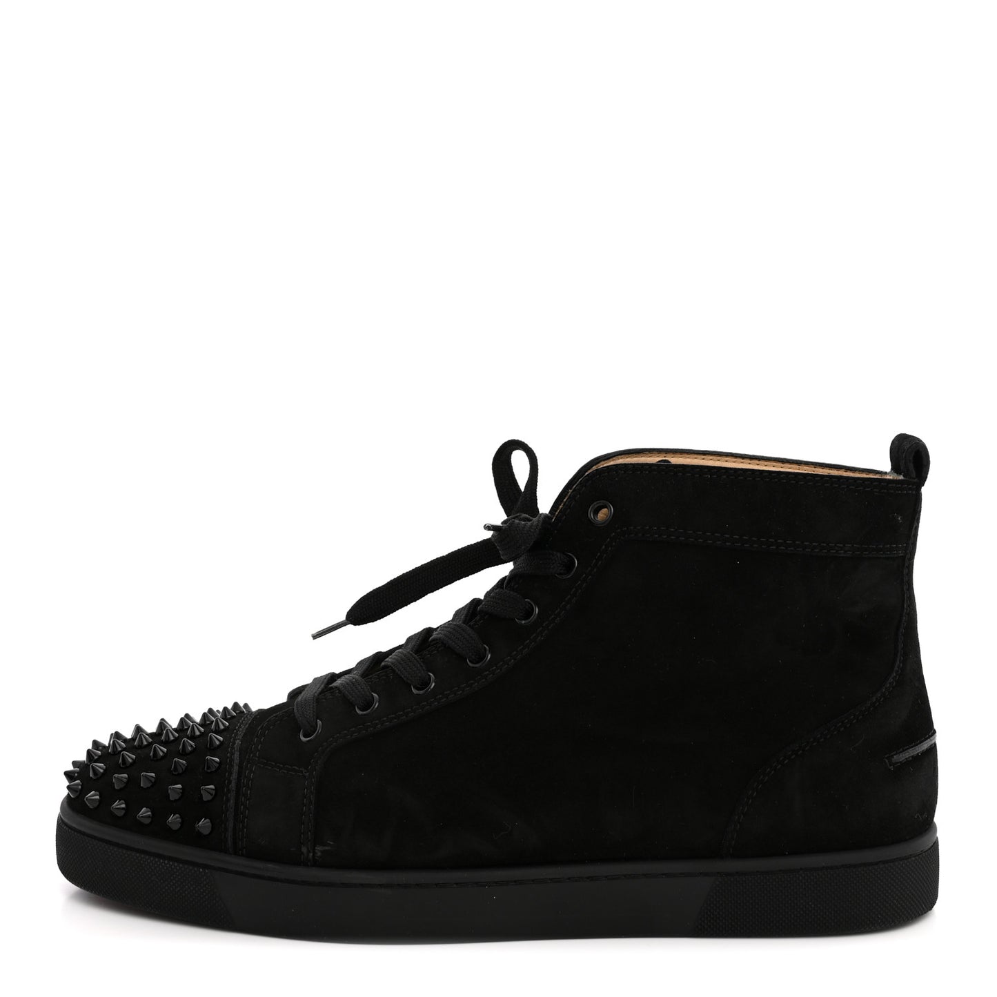 Suede Mens Lou Spikes Flat Sneakers 45.5 Black