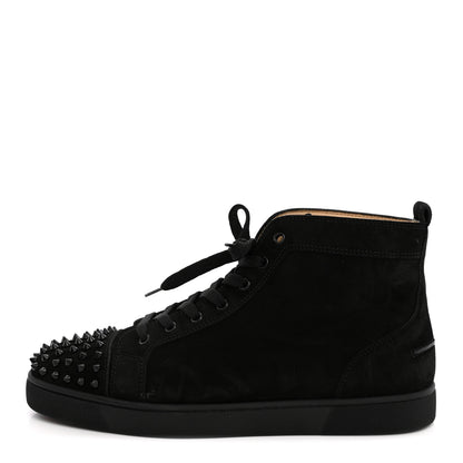 Christian Louboutin Suede Mens Lou Spikes Flat Sneakers 45.5 Black 1 of 10