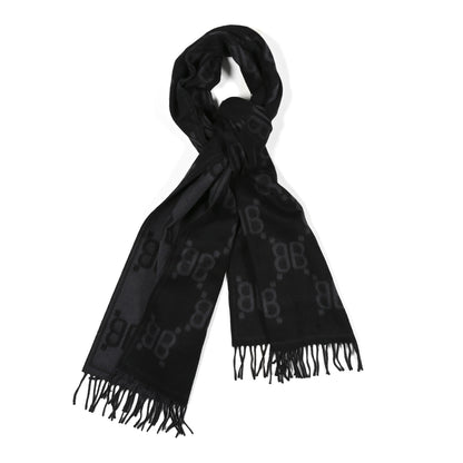 Gucci X BALENCIAGA Cashmere All Over Macro Print Scarf Black 1 of 3