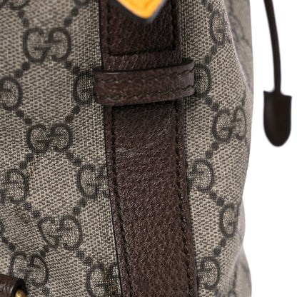 Gucci GG Supreme Monogram Neo Vintage Drawstring Bucket Backpack Beige New Acero Crop 18 of 22