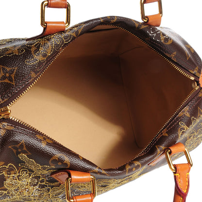 Louis Vuitton Monogram Dentelle Speedy 30 Gold 7 of 8