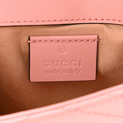 Gucci Calfskin Matelasse Super Mini GG Marmont Shoulder Bag Wild Rose 6 of 10