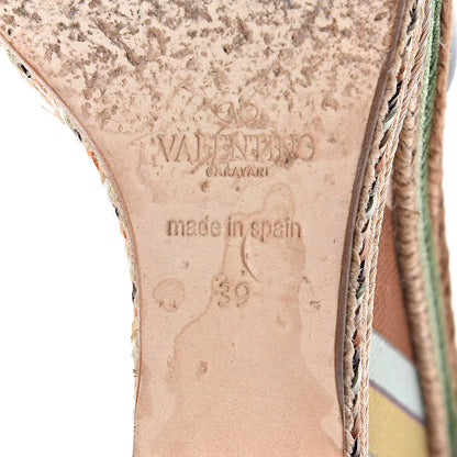 Valentino Garavani Calfskin Calfskin Native Couture 1975 Espadrille Wedge Sandals 39 Sky Sorbet Multicolor 6 of 12
