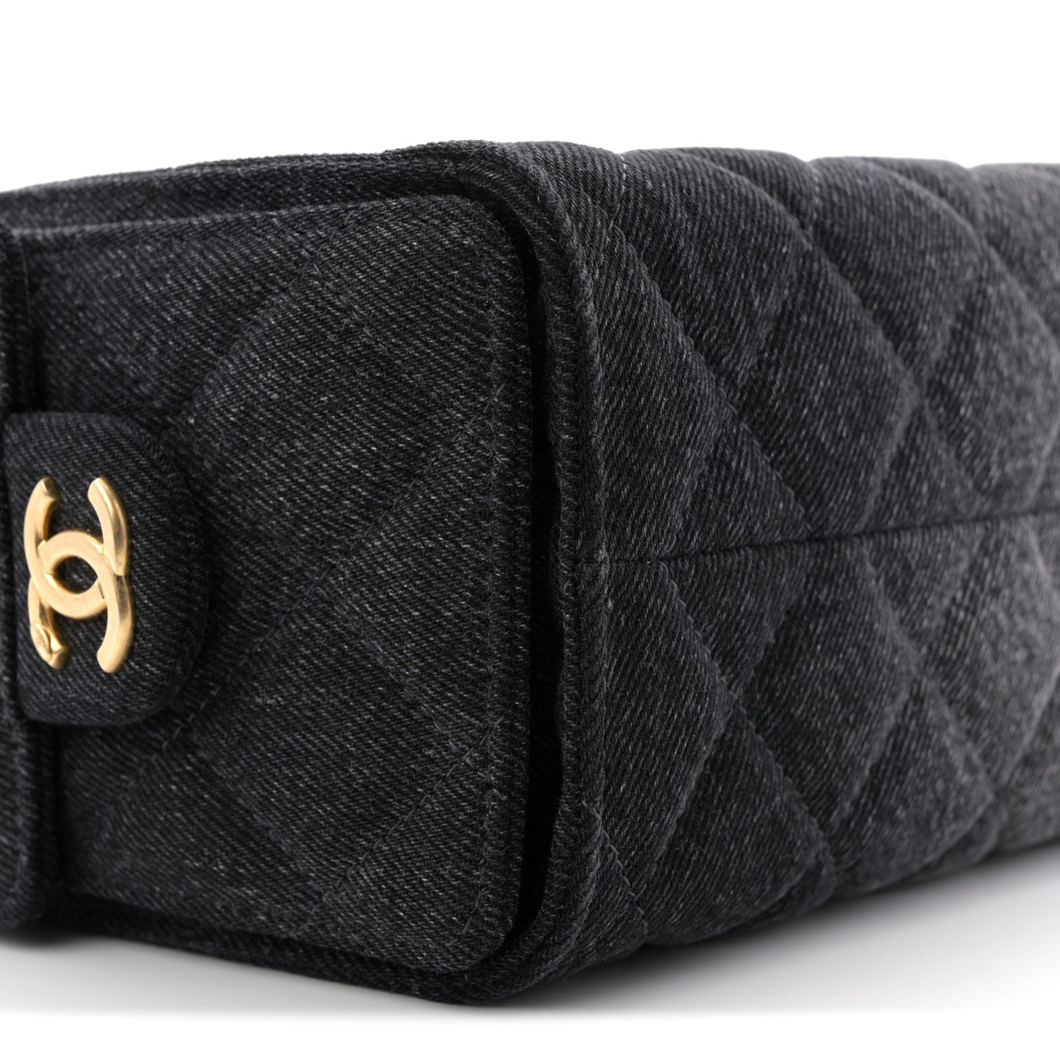 Chanel Washed Denim Quilted Mini Chanel 25 Handbag Black 9 of 11