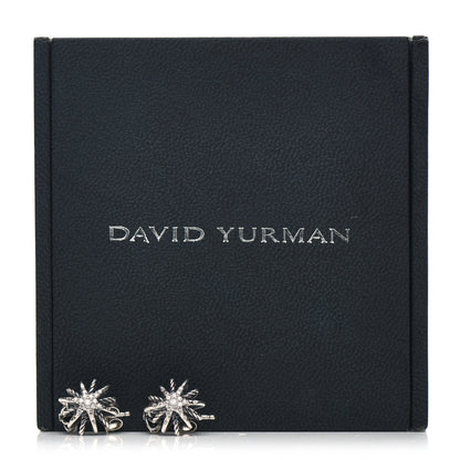 David Yurman Sterling Silver Diamond Starburst Double Drop Earrings 6 of 6