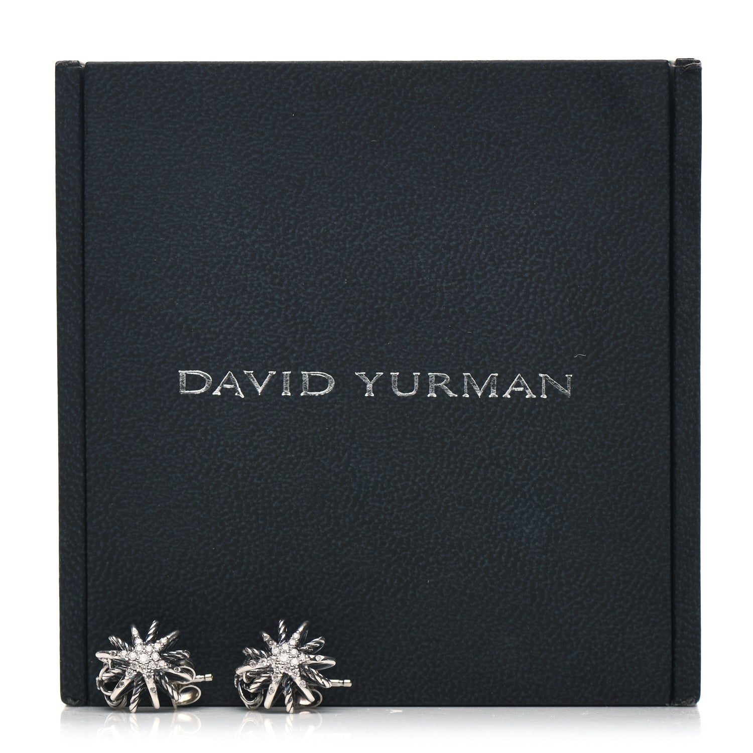 David Yurman Sterling Silver Diamond Starburst Double Drop Earrings 6 of 6