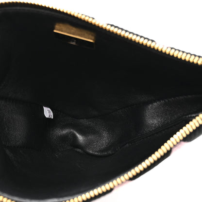 Prada Jacquard Triangolo Symbole Embroidered Mini Triangle Bag Black Alabastro 4 of 8