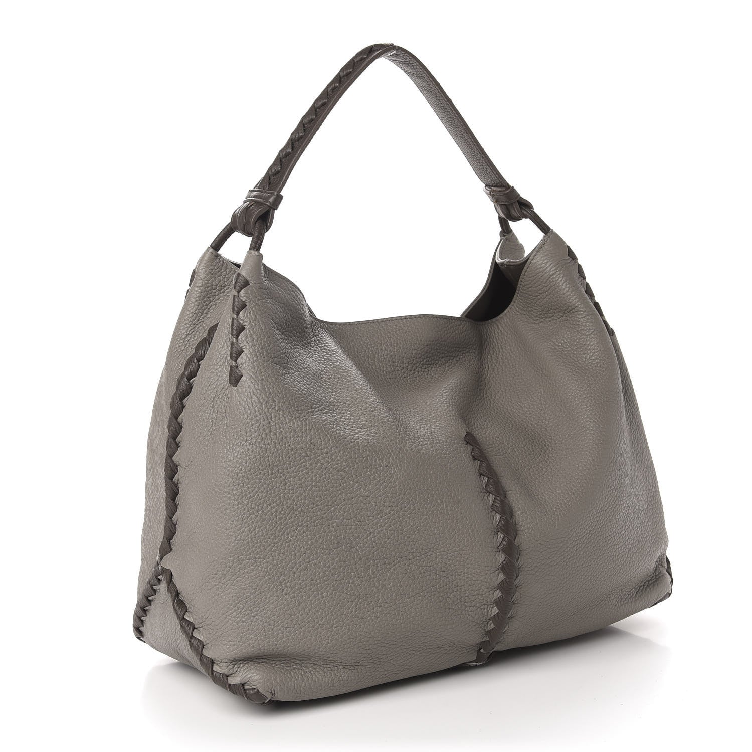 Bottega Veneta Cervo Lavato Deerskin Hobo Dark Cement New Steel 3 of 10