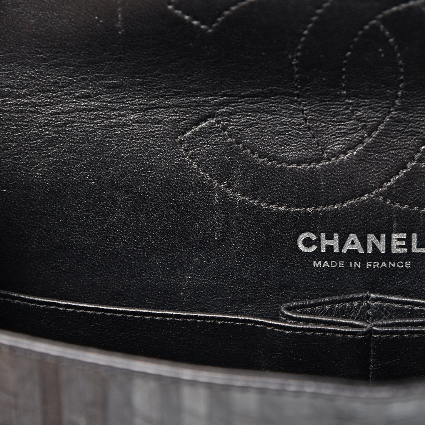 Metallic Calfskin Striped 2.55 Reissue 226 Flap Black