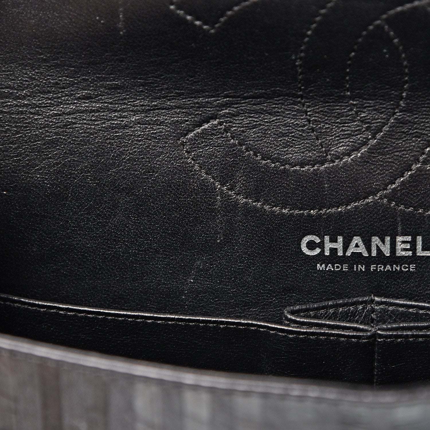 Chanel Metallic Calfskin Striped 2.55 Reissue 226 Flap Black 7 of 14