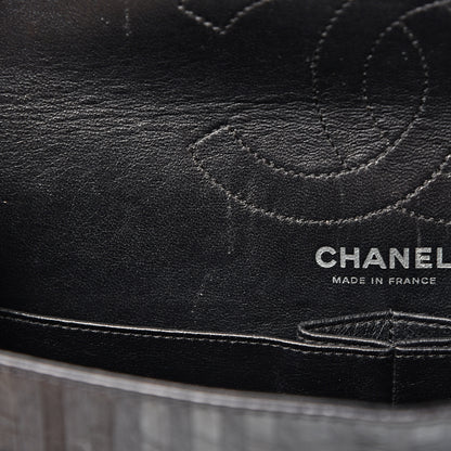 Chanel Metallic Calfskin Striped 2.55 Reissue 226 Flap Black 7 of 14