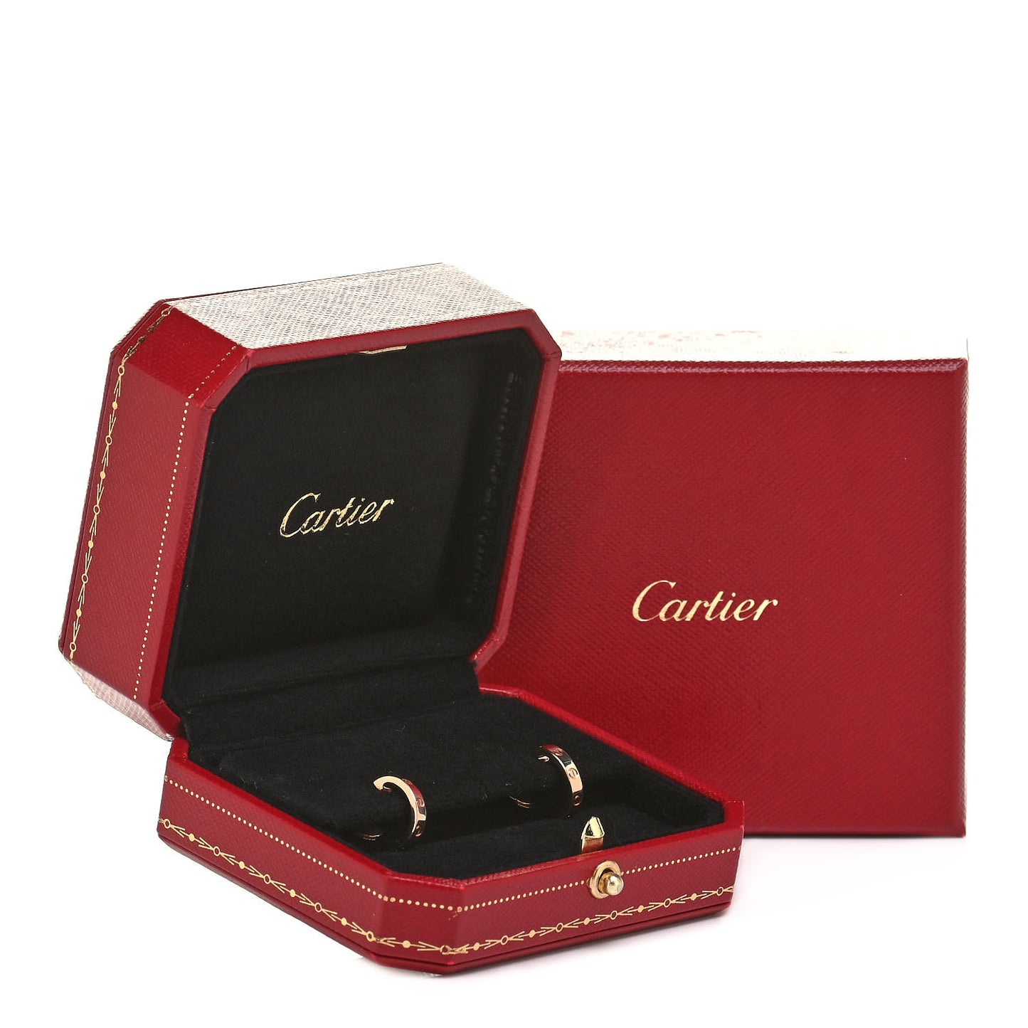 18K Pink Gold Small LOVE Hoop Earrings