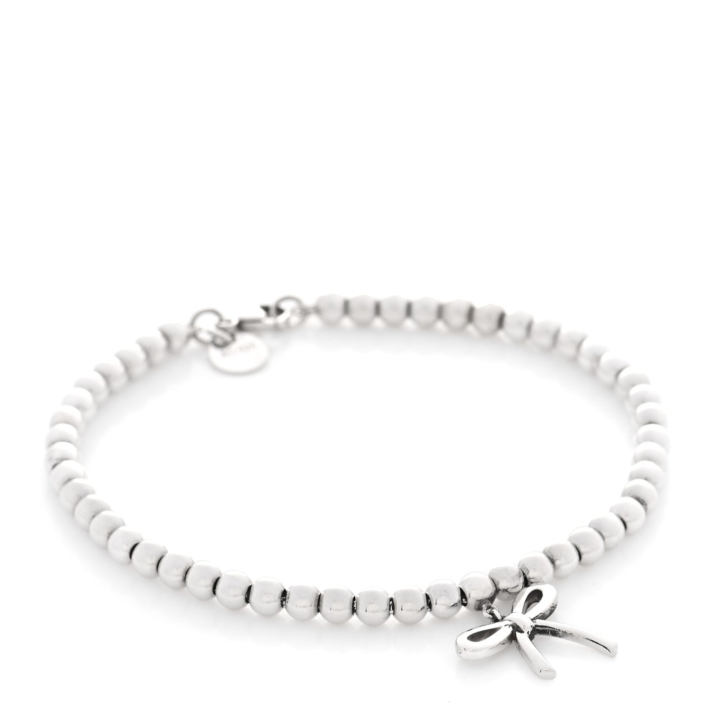 Sterling Silver 4mm Bow Bead Bracelet