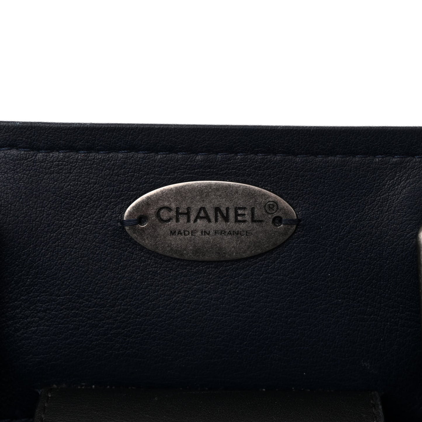 Bullskin Stitched Large Bi-Color Shopping Tote Black Blue