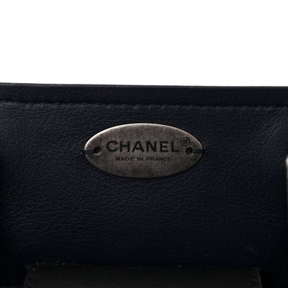 Chanel Bullskin Stitched Large Bi-Color Shopping Tote Black Blue 6 of 11