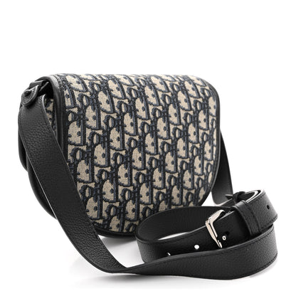 Christian Dior Oblique Grained Calfskin Mini Gallop Bag With Strap Black Beige 3 of 14