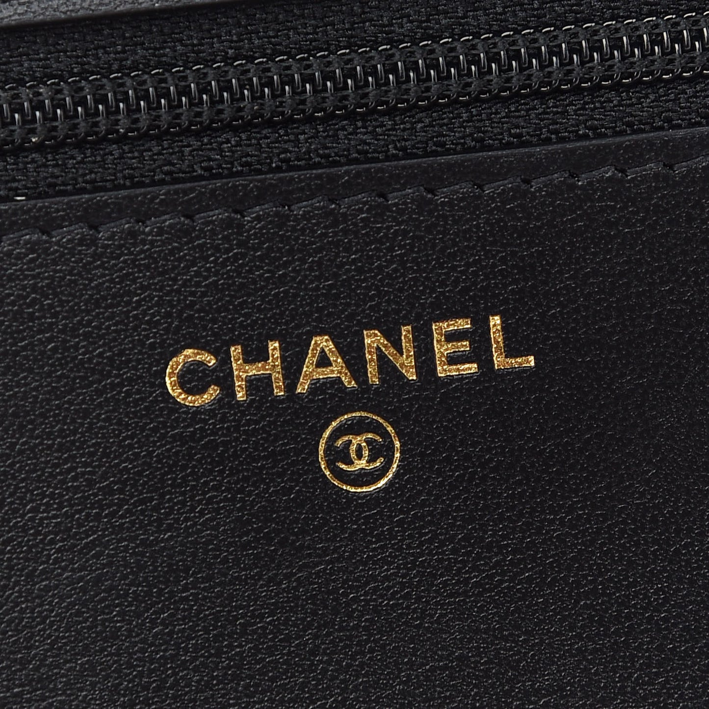 Goatskin Quilted Chanel 19 Wallet On Chain WOC Black