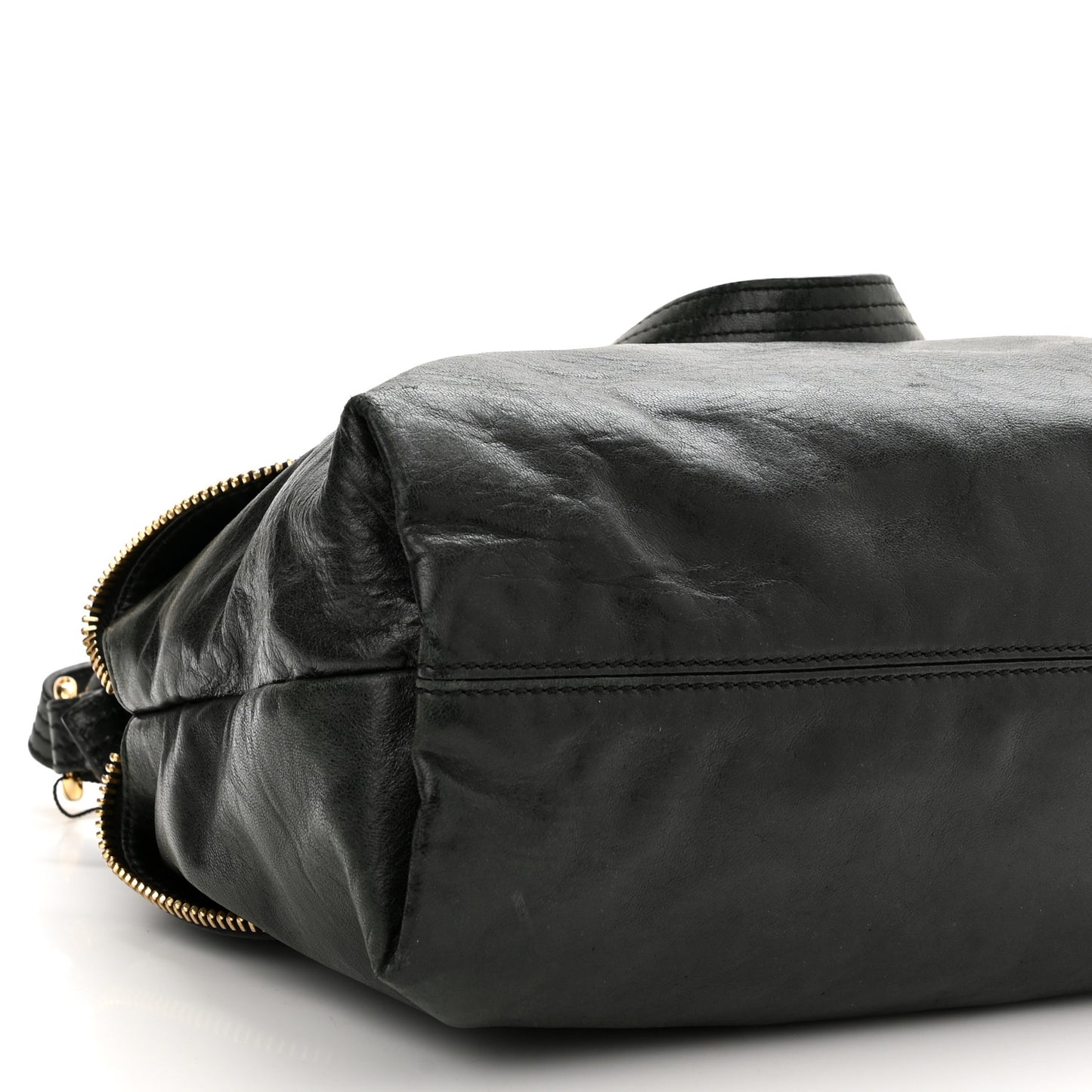 Goatskin Zip It Satchel Black