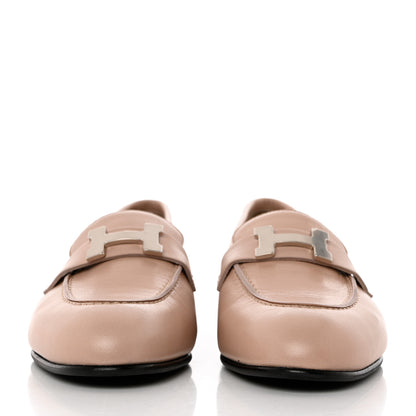 Hermes Chevre Womens Paris Loafers 37 Beige Nude 2 of 12