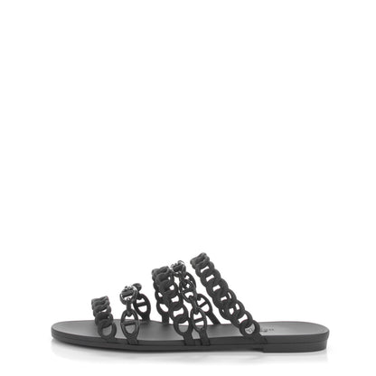 Hermes Chaine d'Ancre Nude Sandals 38 Black 1 of 7