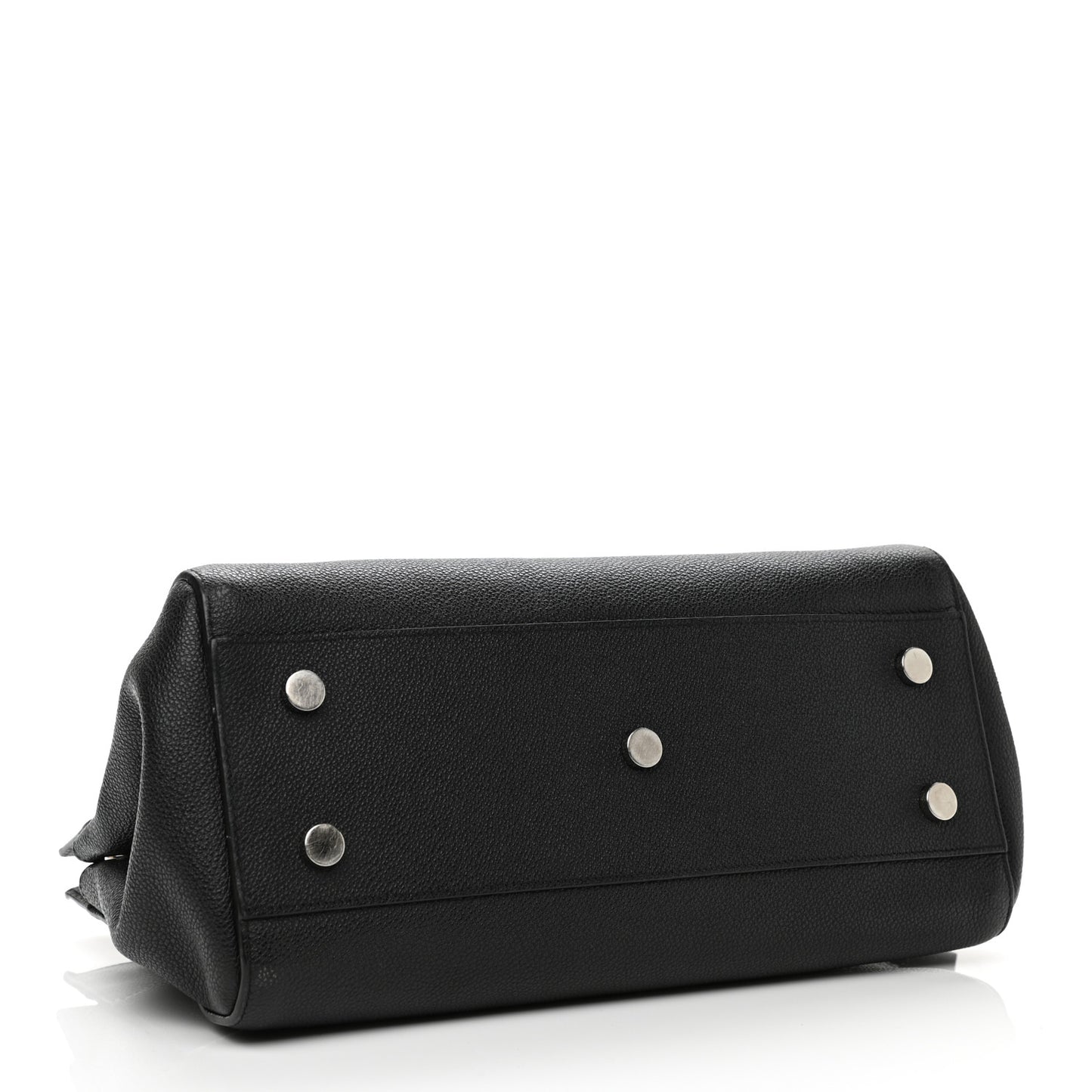 Grained Calfskin Small Cabas Rive Gauche Black