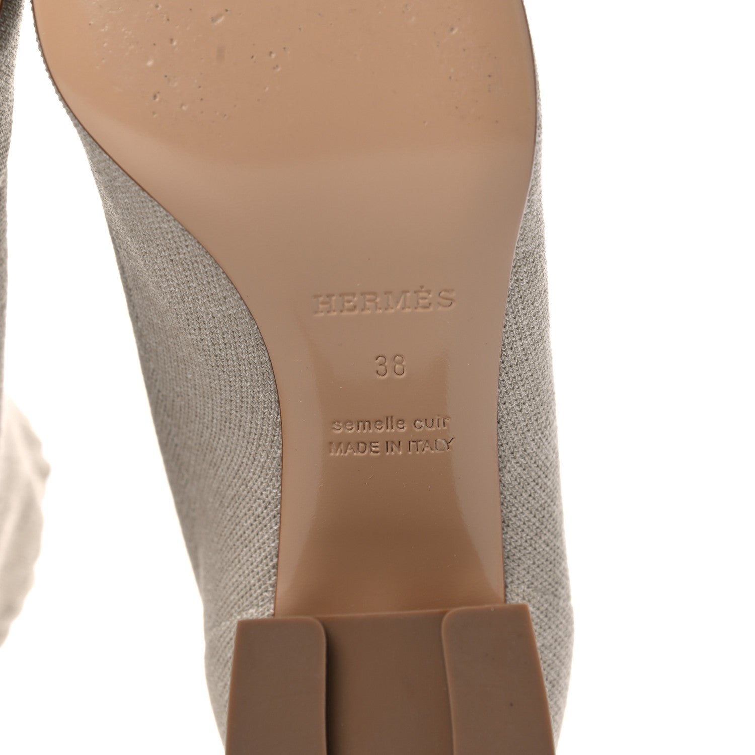 Hermes Knit Calfskin Volver 60 Ankle Boots 38 Nocciola 6 of 9