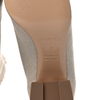 Hermes Knit Calfskin Volver 60 Ankle Boots 38 Nocciola 6 of 9