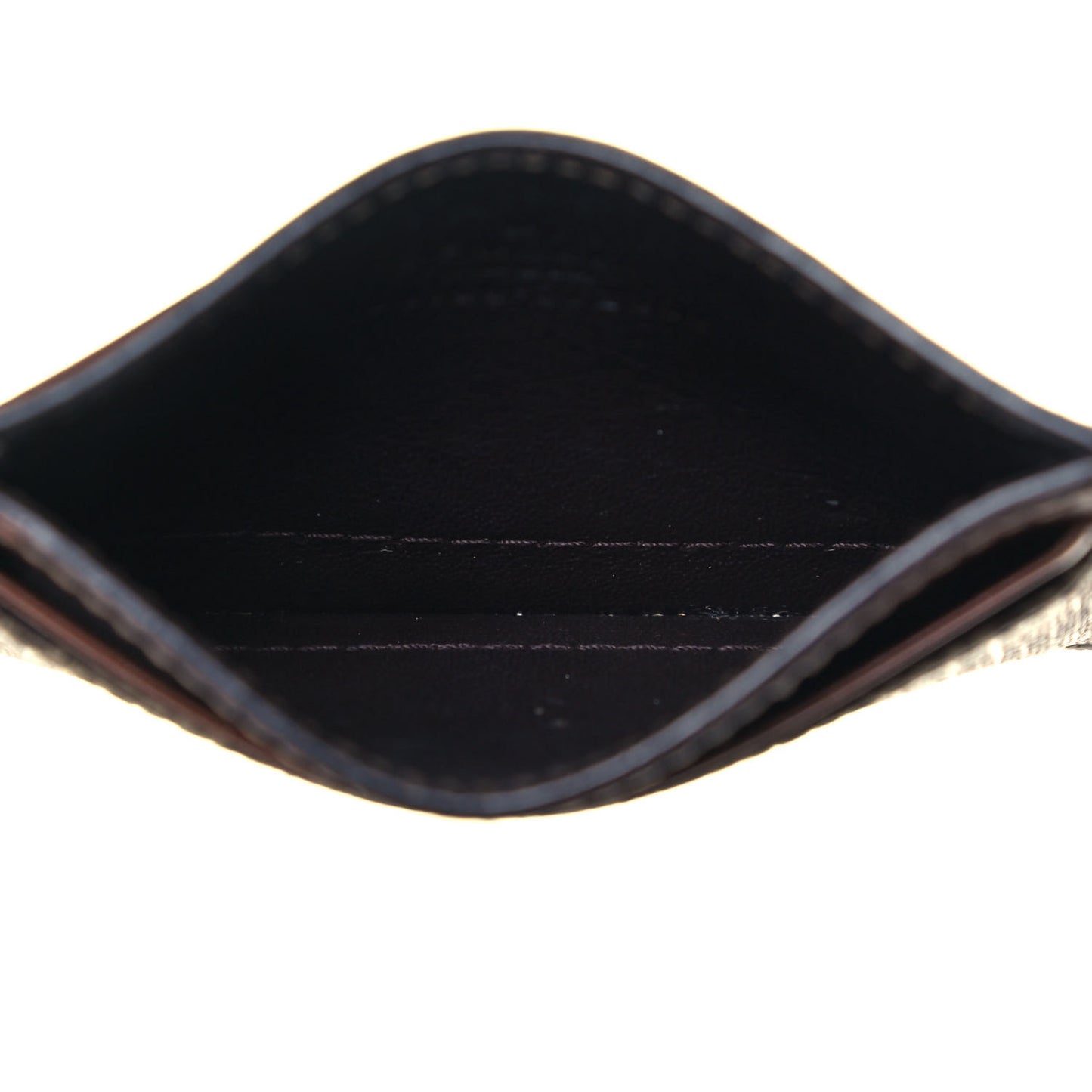 GG Supreme Monogram Calfskin Card Holder Beige Ebony Cuir